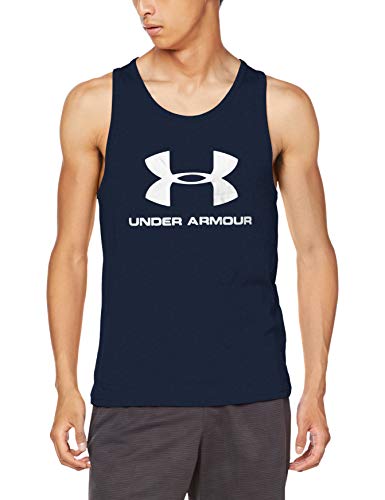 Under Armour Sportstyle Logo Tank Ropa Deportiva para Hombres Hecha de Tejido ultrasuave, Ancha Camiseta de Tirantes, Hombre, Azul, XXL