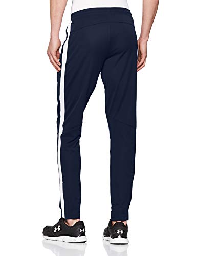 Under Armour Sportstyle Pique Pantalón deportivo para hombre, pantalón largo transpirable, pantalones con bolsillos cómodos y ajustados, Academy/White (408), LG