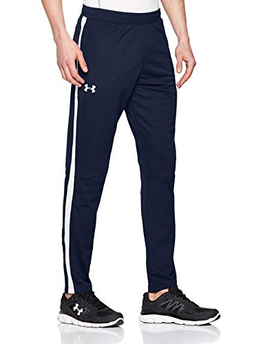 Under Armour Sportstyle Pique Pantalón deportivo para hombre, pantalón largo transpirable, pantalones con bolsillos cómodos y ajustados, Academy/White (408), LG