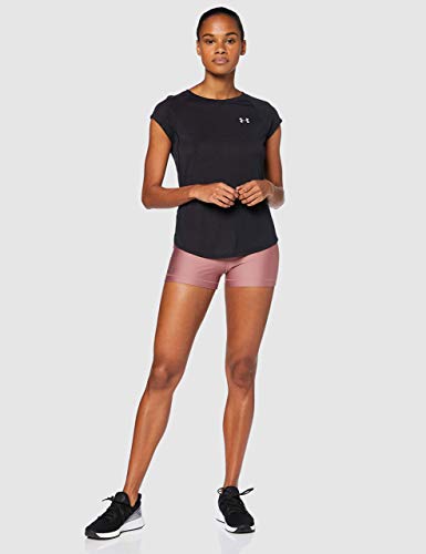 Under Armour Streaker 2.0 Shift Short Sleeve Transpirable de Mujer para Correr, Camiseta de Manga Corta de diseño Ajustado, Negro, XL