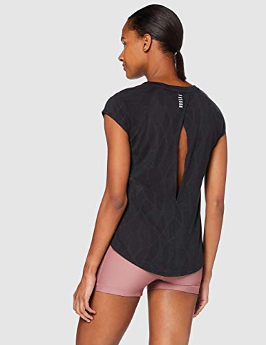 Under Armour Streaker 2.0 Shift Short Sleeve Transpirable de Mujer para Correr, Camiseta de Manga Corta de diseño Ajustado, Negro, XL