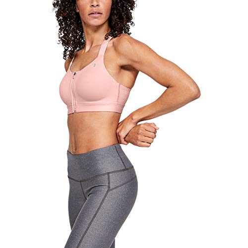 Under Armour - Sujetador deportivo Eclipse de alto impacto con cremallera - 1293829, 70A, Ballet Pink (981)/Metallic Silver