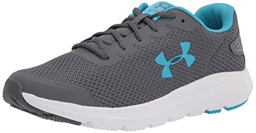 Under Armour Surge 2, Zapatillas para Correr de Carretera para Mujer, Parcela Gris Blanco Ecuador Azul 105, 38 EU