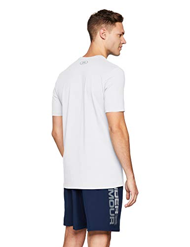 Under Armour Team Issue Camiseta para Hombre con Logotipo, Camiseta Deportiva Transpirable, Camiseta de Manga Corta para Hombre cómoda y Ancha, White/Black (100), MD
