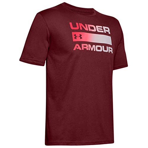 Under Armour Team Issue Wordmark - Manga Corta para Hombre, Hombre, Manga Corta, 1329582, Córdoba (615)/Halo Gray, Small