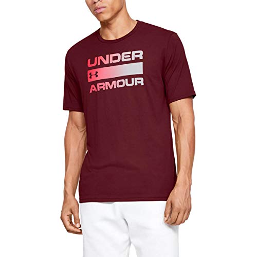 Under Armour Team Issue Wordmark - Manga Corta para Hombre, Hombre, Manga Corta, 1329582, Córdoba (615)/Halo Gray, Small