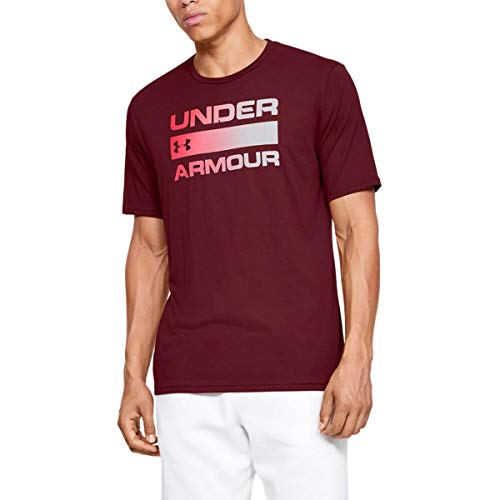 Under Armour Team Issue Wordmark - Manga Corta para Hombre, Hombre, Manga Corta, 1329582, Córdoba (615)/Halo Gray, Small