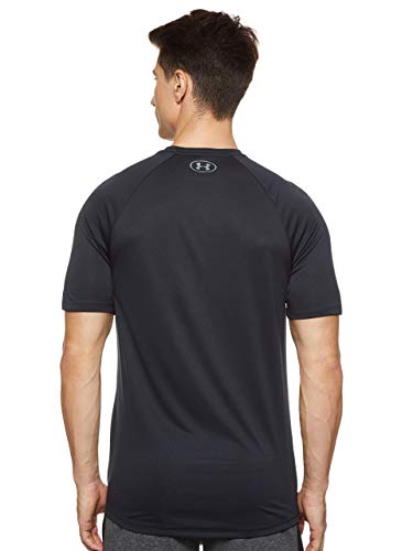 Under Armour Tech 2.0. Camiseta masculina, camiseta transpirable, ancha camiseta para gimnasio de manga corta y secado rápido, Black/Graphite (001), MD