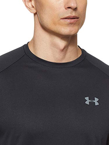 Under Armour Tech 2.0. Camiseta masculina, camiseta transpirable, ancha camiseta para gimnasio de manga corta y secado rápido, Black/Graphite (001), MD