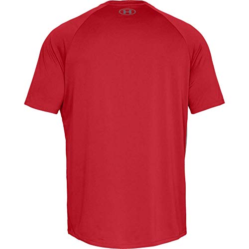 Under Armour Tech 2.0. Camiseta masculina, camiseta transpirable, ancha camiseta para gimnasio de manga corta y secado rápido, Red/Graphite (600), MD