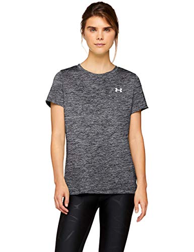 Under Armour Tech Short Sleeve-Twist Camiseta, Mujer, Negro (Black/Metallic Silver 001), S