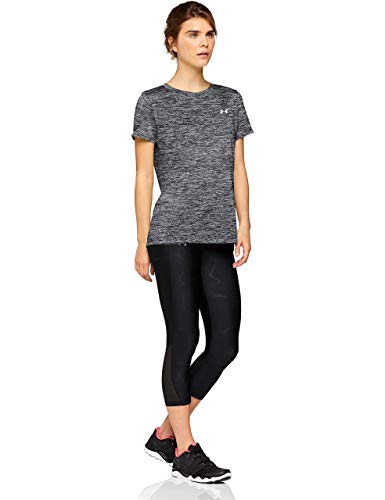 Under Armour Tech Short Sleeve-Twist Camiseta, Mujer, Negro (Black/Metallic Silver 001), S