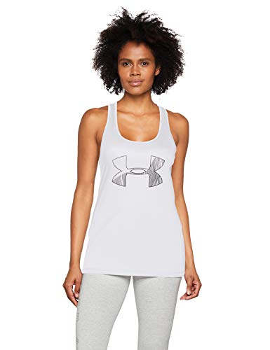 Under Armour Tech Tank Graphic - Camiseta sin Mangas, Mujer, Blanco (White/Black 100) M