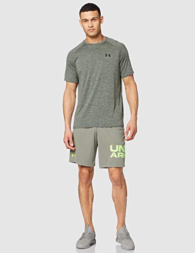 Under Armour Tech Wordmark Corto, Hombre, Verde, LG