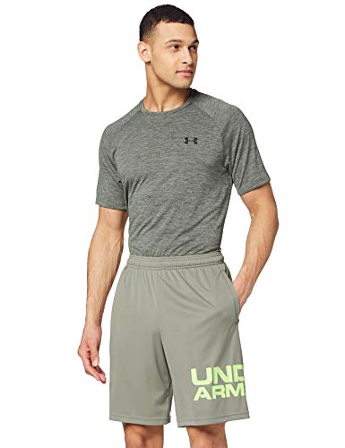 Under Armour Tech Wordmark Corto, Hombre, Verde, LG