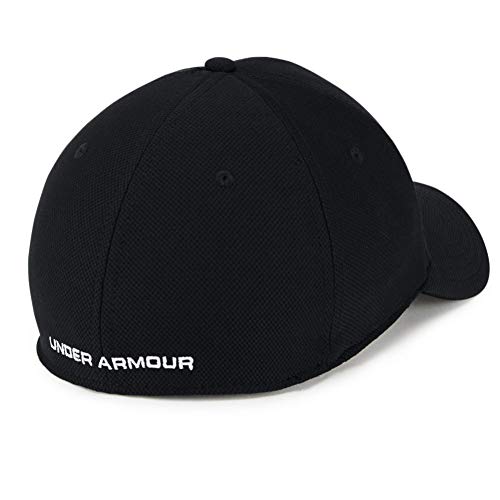 Under Armour UA Blitzing 3.0 Gorra para hombre, gorra con visera transpirable, cómoda gorra deportiva para hombre con banda de transpiración, Black/Black/White (001), M/L