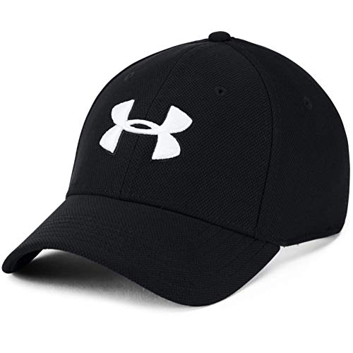 Under Armour UA Blitzing 3.0 Gorra para hombre, gorra con visera transpirable, cómoda gorra deportiva para hombre con banda de transpiración, Black/Black/White (001), M/L