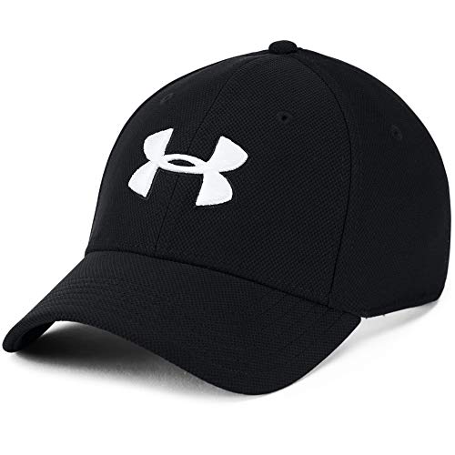 Under Armour UA Blitzing 3.0 Gorra para hombre, gorra con visera transpirable, cómoda gorra deportiva para hombre con banda de transpiración, Black/Black/White (001), L/XL