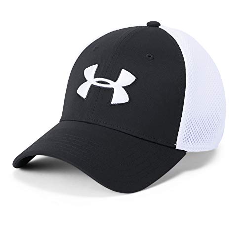 Under Armour UA Classic Mesh Cap, clásicas Gorras de béisbol con Visera, Funcional Gorra para Hombre Hombre, Negro (Black/White/White (001)), L