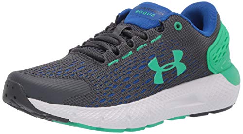 Under Armour UA GS Charged Rogue 2, Zapatillas para Correr, Calzado Deportivo de Calidad Unisex Adulto, Gris (Pitch Gray/Versa Blue/Vapor Green), 36 EU