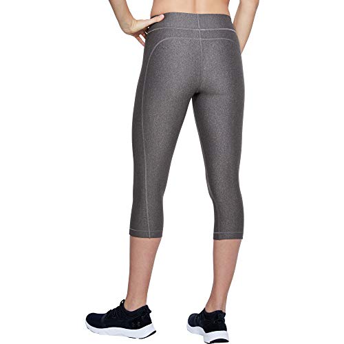 Under Armour UA Heatgear Leggings, Mujer, Gris (Charcoal Light Heather/Metallic Silver 019), XS