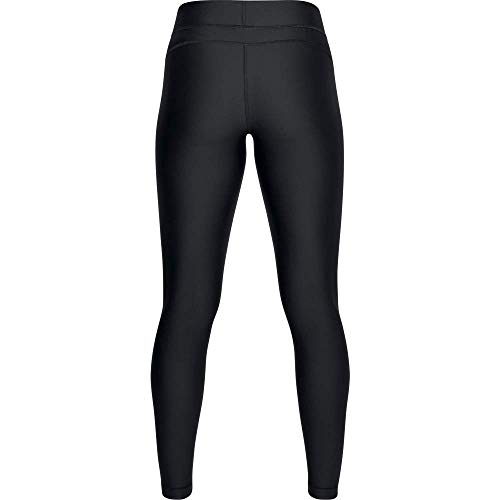 Under Armour UA Heatgear Leggings, Mujer, Negro (Black/Black/Metallic Silver 001), L