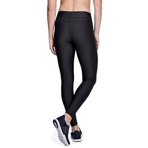 Under Armour UA Heatgear Leggings, Mujer, Negro (Black/Black/Metallic Silver 001), L