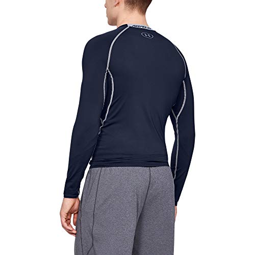 Under Armour UA Heatgear Long Sleeve Camiseta De Manga Larga, Hombre, Azul (Midnight Navy/Steel 410), XL