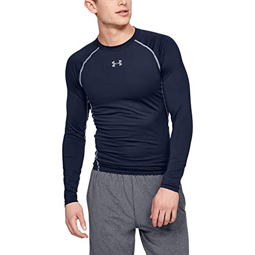 Under Armour UA Heatgear Long Sleeve Camiseta De Manga Larga, Hombre, Azul (Midnight Navy/Steel 410), XL