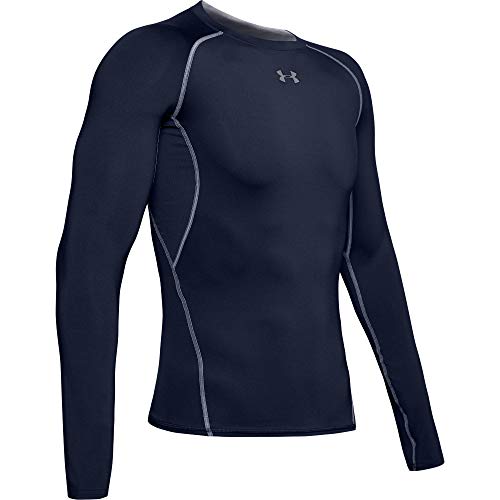 Under Armour UA Heatgear Long Sleeve Camiseta De Manga Larga, Hombre, Azul (Midnight Navy/Steel 410), XL