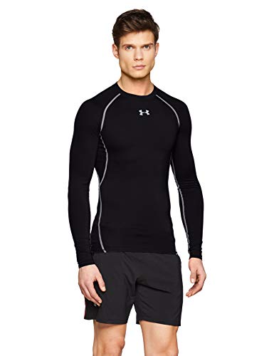 Under Armour UA Heatgear Long Sleeve Camiseta De Manga Larga, Hombre, Negro (Black/Steel 001), L