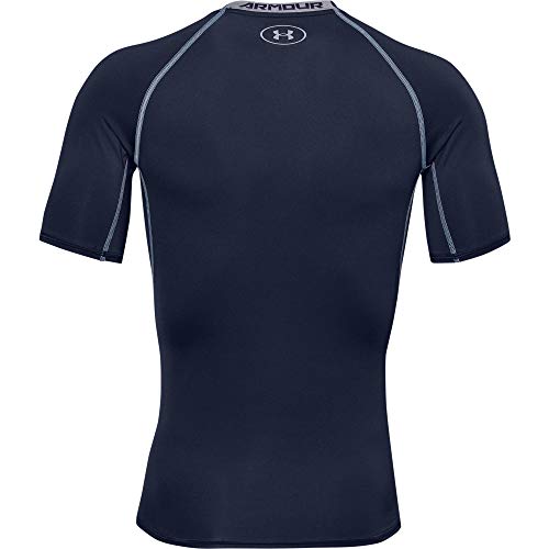 Under Armour UA Heatgear Short Sleeve Camiseta, Hombre, Azul (Midnight Navy/Steel 410), M