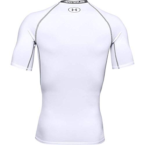 Under Armour UA Heatgear Short Sleeve Camiseta, Hombre, Blanco (100), M