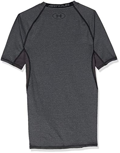 Under Armour UA Heatgear Short Sleeve Camiseta, Hombre, Gris (Carbon Heather/Black 090), XL