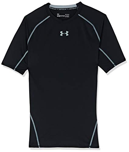 Under Armour UA Heatgear Short Sleeve Camiseta, Hombre, Negro (Black/Steel 001), L