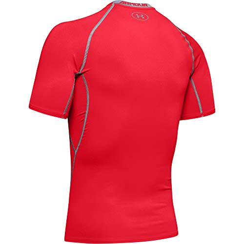 Under Armour UA Heatgear Short Sleeve Camiseta, Hombre, Rojo (Red/Steel 600), M