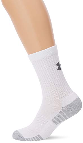 Under Armour UA Heatgear Tech Crew Calcetines, Unisex Adulto, Blanco (White/Graphite 100), L