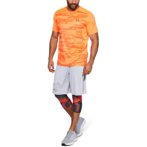 Under Armour UA HG Armour 3/4 Leg Nov2 Leggings, Hombre, Gris (Pitch Gray/Orange Glitch 012), S