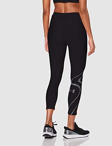 Under Armour UA HG Armour Shine Graphic Ankle Crop Pantalones Deportivos Para Mujer, Mallas Deportivas Mujer Negro SM