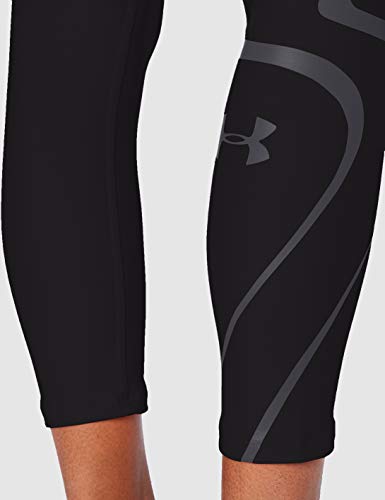 Under Armour UA HG Armour Shine Graphic Ankle Crop Pantalones Deportivos Para Mujer, Mallas Deportivas Mujer Negro SM