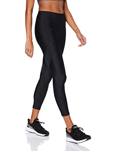 Under Armour UA HG Armour Shine Perforation Ankle Crop Pantalones Deportivos Para Mujer, Mallas Deportivas Mujer Negro XS