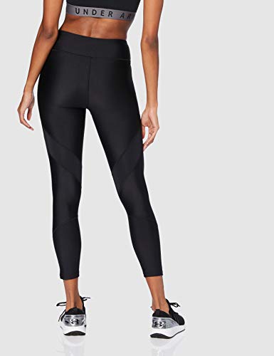 Under Armour UA HG Armour Shine Perforation Ankle Crop Pantalones Deportivos Para Mujer, Mallas Deportivas Mujer Negro XS