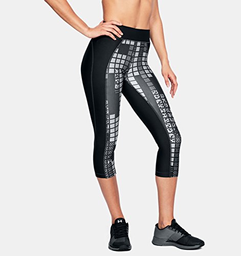 Under Armour UA HG Print Armour Leggings Capri, Mujer, Negro (017), XS