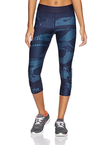 Under Armour UA HG Printgrap Mallas Capri, Mujer, Azul, XS