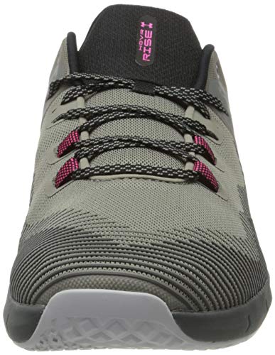 Under Armour UA HOVR Rise, Zapatillas Deportivas para Interior para Hombre, Verde (Gravity Green/Pitch Gray/Pink Surge), 42 EU