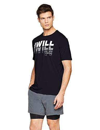 Under Armour UA I Will 2.0 SS Camiseta, Hombre, Negro (Black/White 001), L