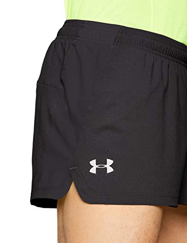 Under Armour UA Launch Sw Split Short Pantalón Corto, Hombre, Negro (Black/Black/Reflective 001), XXL