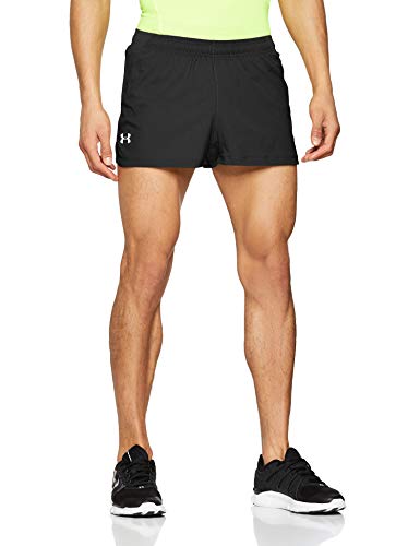 Under Armour UA Launch Sw Split Short Pantalón Corto, Hombre, Negro (Black/Black/Reflective 001), XXL