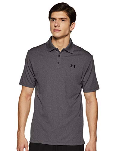 Under Armour UA Performance Polo, Hombre, Gris (Carbon Heather/Black 090), M