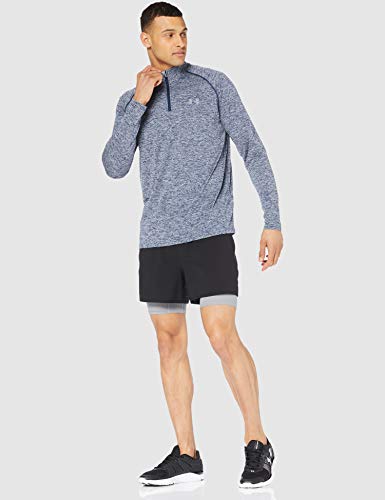 Under Armour UA Qualifier 2-In-1 Short Pantalón Corto, Negro (Black/Steel 001), XS para Hombre